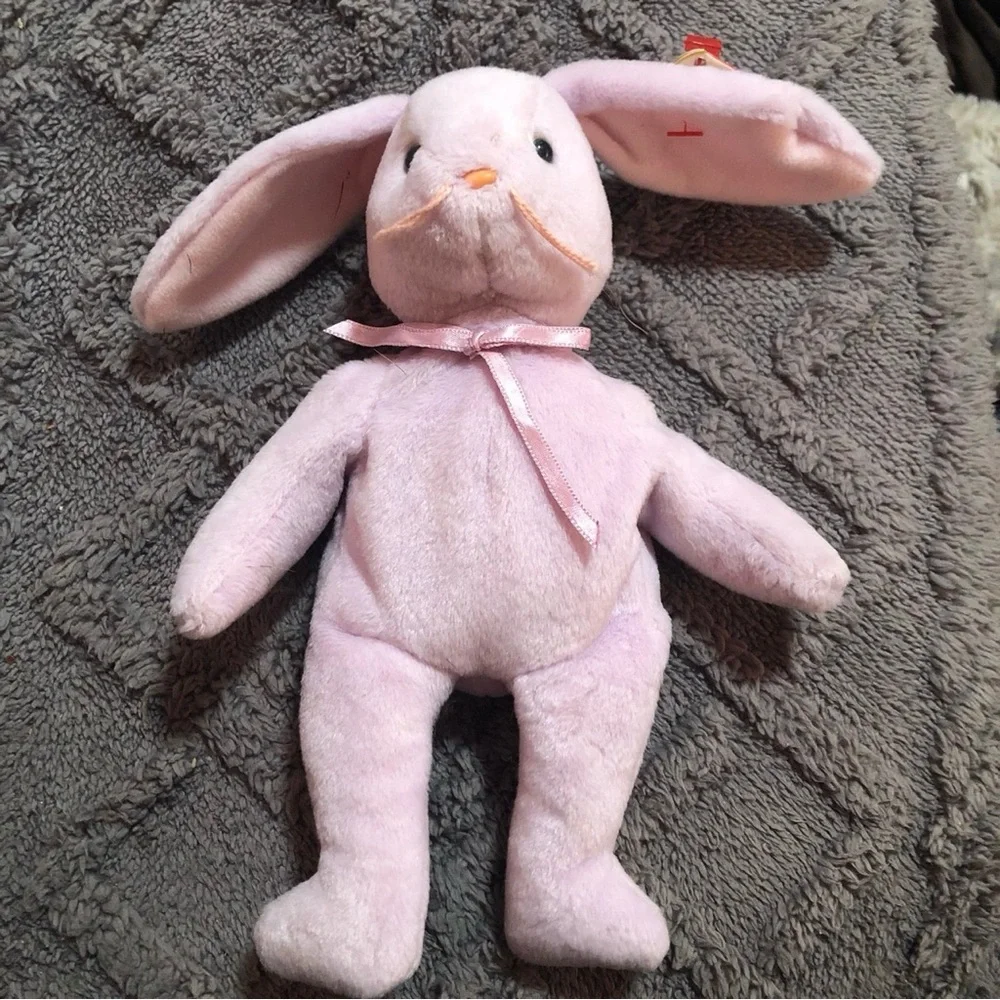 Retired TY Beanie Baby 1996 FLOPPITY Bunny Tag Error, born May 28, 1996